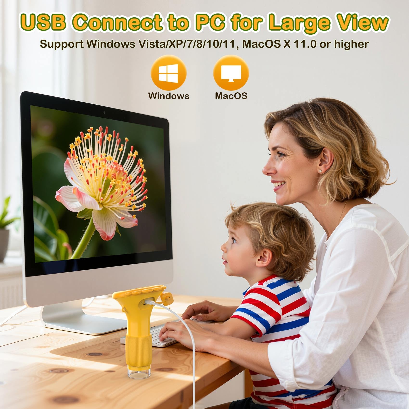 GlobalCrown Microscopio bambini tascabile,Microscopio digitale portatile 200x con schermo da 2,0 pollici,giocattolo per l'apprendimento scientifico per 3,4,5,6,7,8,9,10 anni ragazzi,ragazze