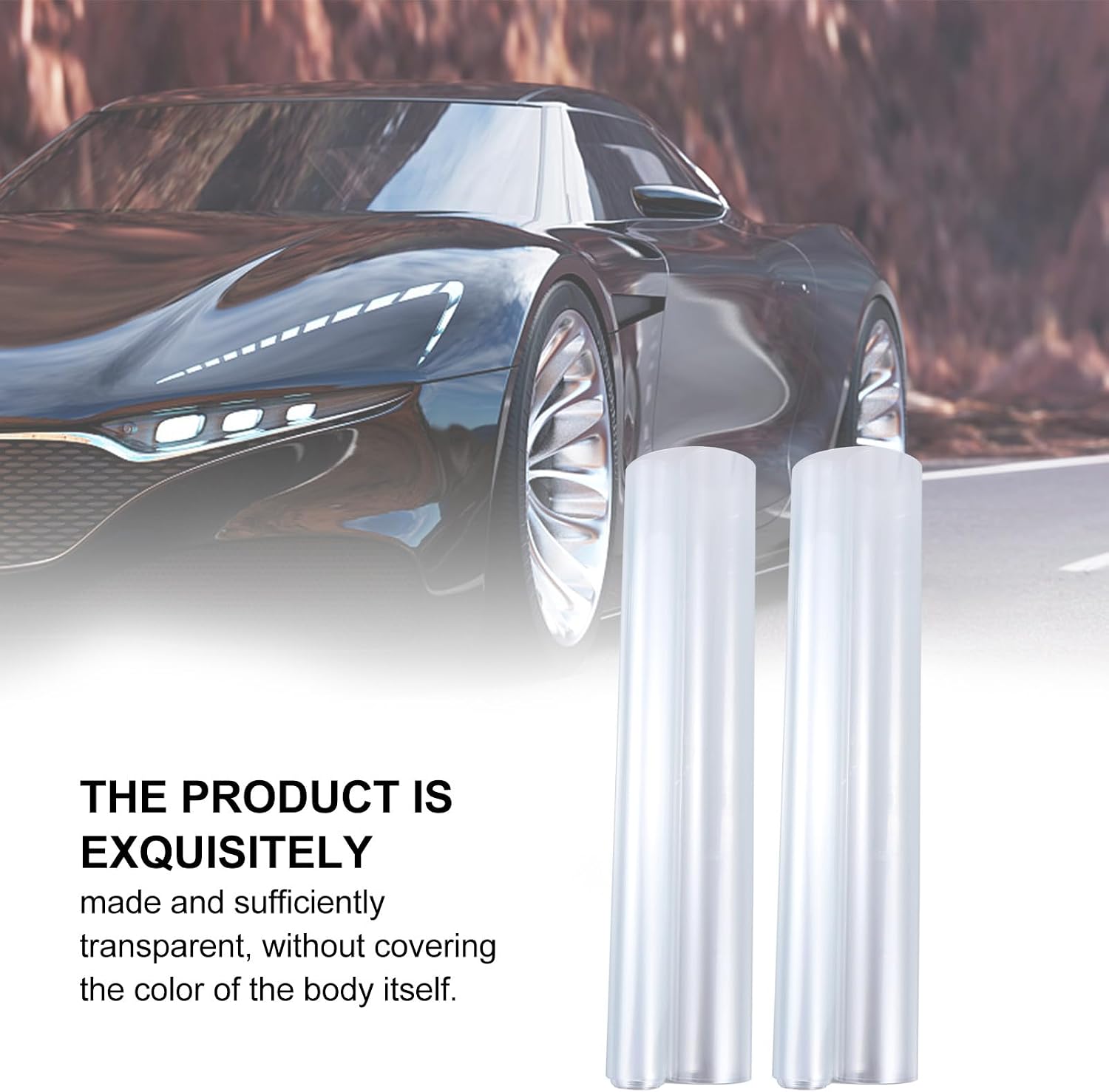 Car Paint Protection Film 2pcs PVC Vehicle Surface Coating Film 30x100cm Scratch Resistant Car Bumper Sticker for Automotive Paint Shield