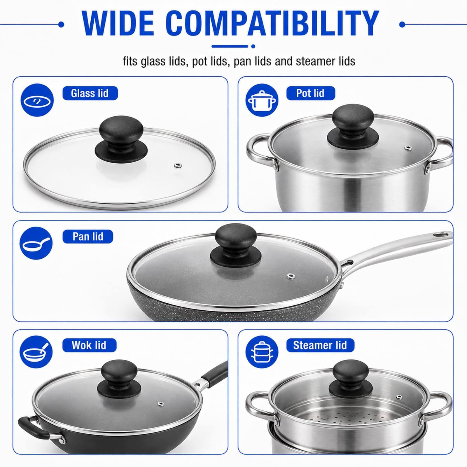 2 Stück Topfdeckelgriff,Topfdeckel Griff Universal,Topfgriffe,Topfgriff,Ersatzteile Für Deckel,Topfdeckelknopf,Deckelknopf,Topfdeckelgriff Ersatz,für Topfdeckel,Kasserolle,Ersatzknöpfe