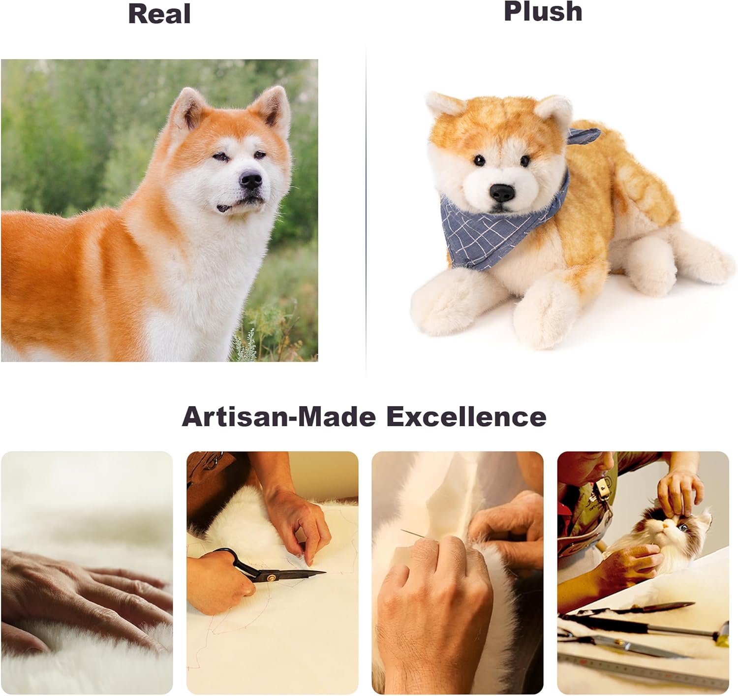 Chongker Dog Stuffed Animals Shiba Inu Dog Plush - Handmade Realistic Toy,Cuddly Plush Puppy Companion Pet - Image 3