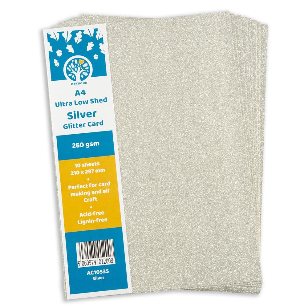 Oakwood Archer A4 Low Shed Glitter Card-Silver