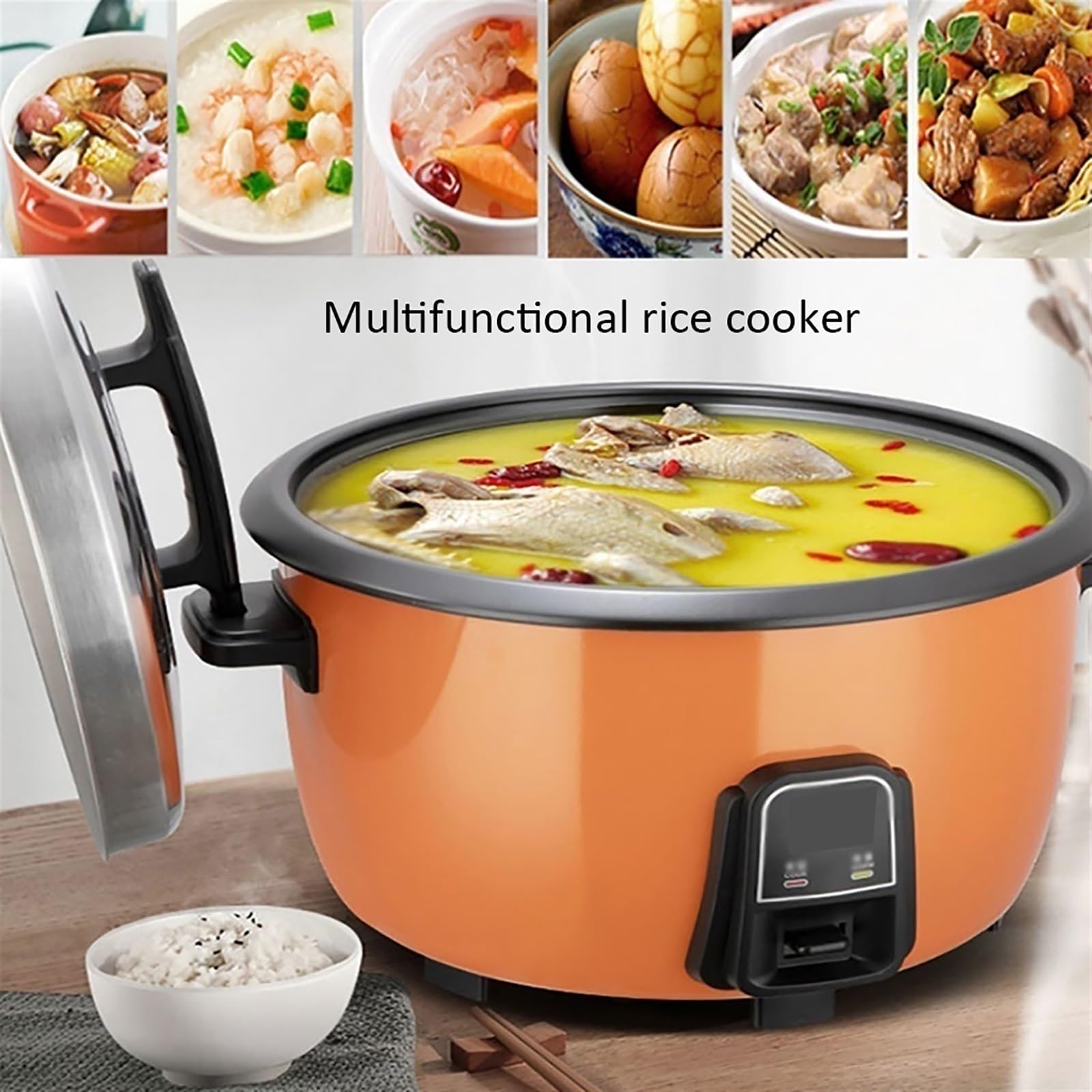 Cuociriso Commerciale ad Alta capacità (8L-45L) Antiaderente Addensato per ristoranti, Mense, scuole, 220-240 V (10L)