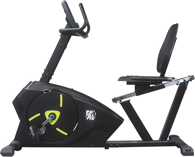 Fit4home Exercise Bike Recumbent Bike For Home Use | Indoor Cardio Trainer Sporting Equipment With LCD Display, Pulse Sensors, 8kg Flywheel, Adjustable Seat | KPR61903 Black