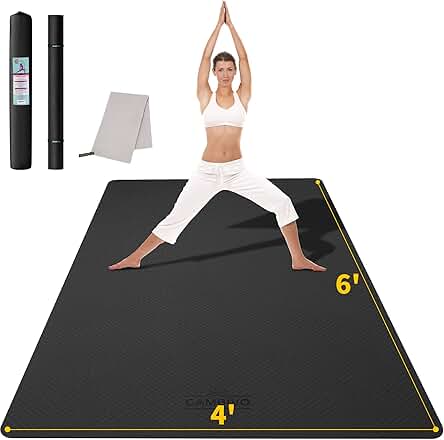 CAMBIVO Large Yoga Mat (6'x 4'), Extra Wide...