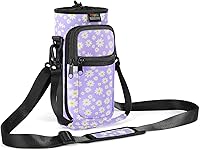 Vista 28 de Bolsa para botella de agua Nuovoware, soporte para botella de agua de 25oz/40oz/64oz, correa de mano ajustable, 2 bolsillos de neopreno, accesorios