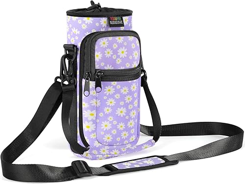 Miniatura 28 de Bolsa para botella de agua Nuovoware, soporte para botella de agua de 25oz/40oz/64oz, correa de mano ajustable, 2 bolsillos de neopreno, accesorios