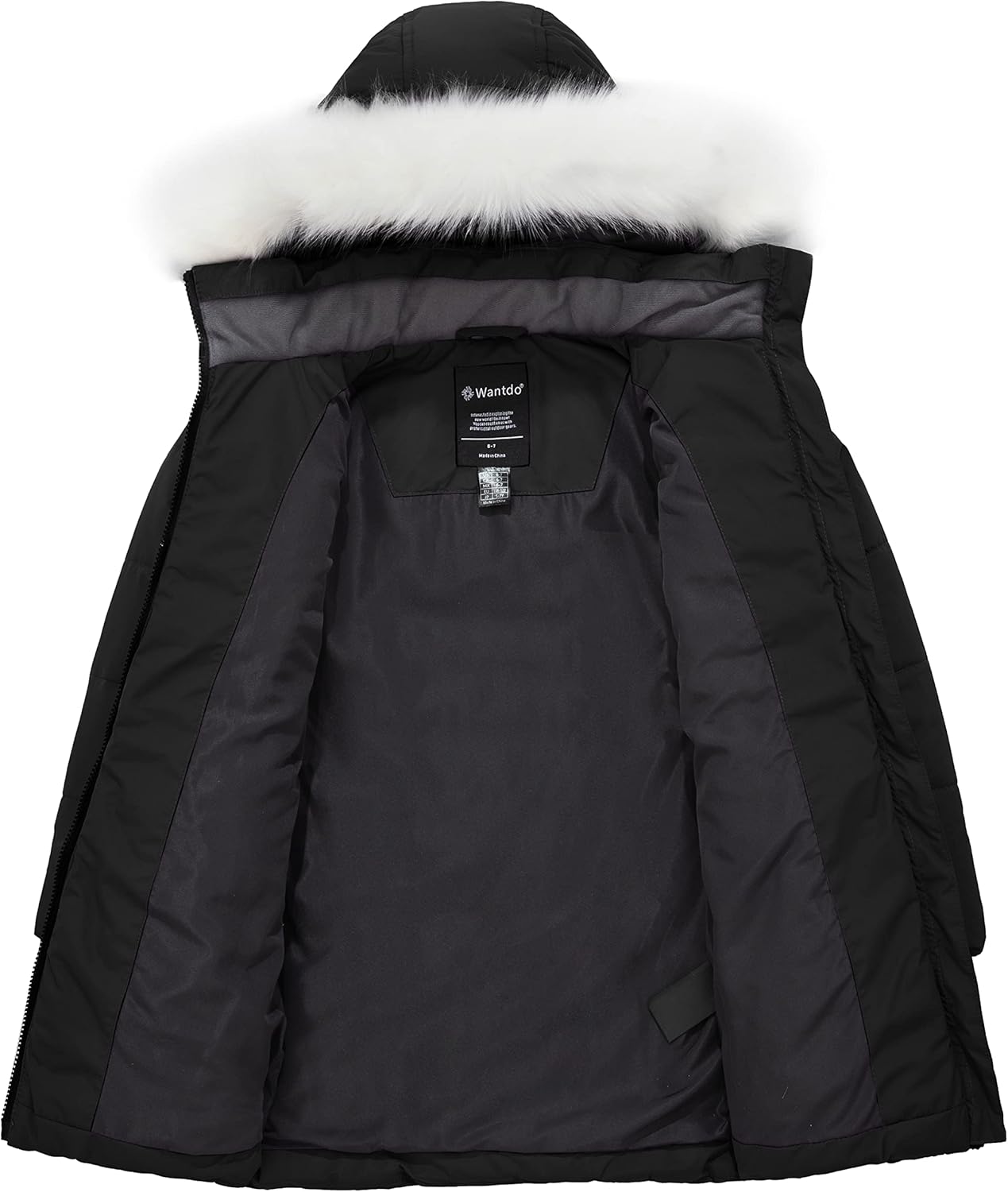 wantdo Girl's Winter Coat Waterproof Long Puffer Jacket Warm Parka with Faux Fur Hood - Image 4