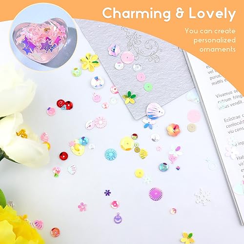 Miniatura 5 de 1 caja de lentejuelas y lentejuelas para manualidades, lentejuelas multicolor para niños, suministros de lentejuelas para hacer joyas, ropa hecha a