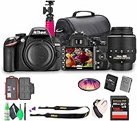 Nikon D3200 24.2MP DSLR Camera Kit with 18-55mm VR Lens + 128GB Card, Bag, Tripod & Accessories - Beginner-Friendly Full HD Video