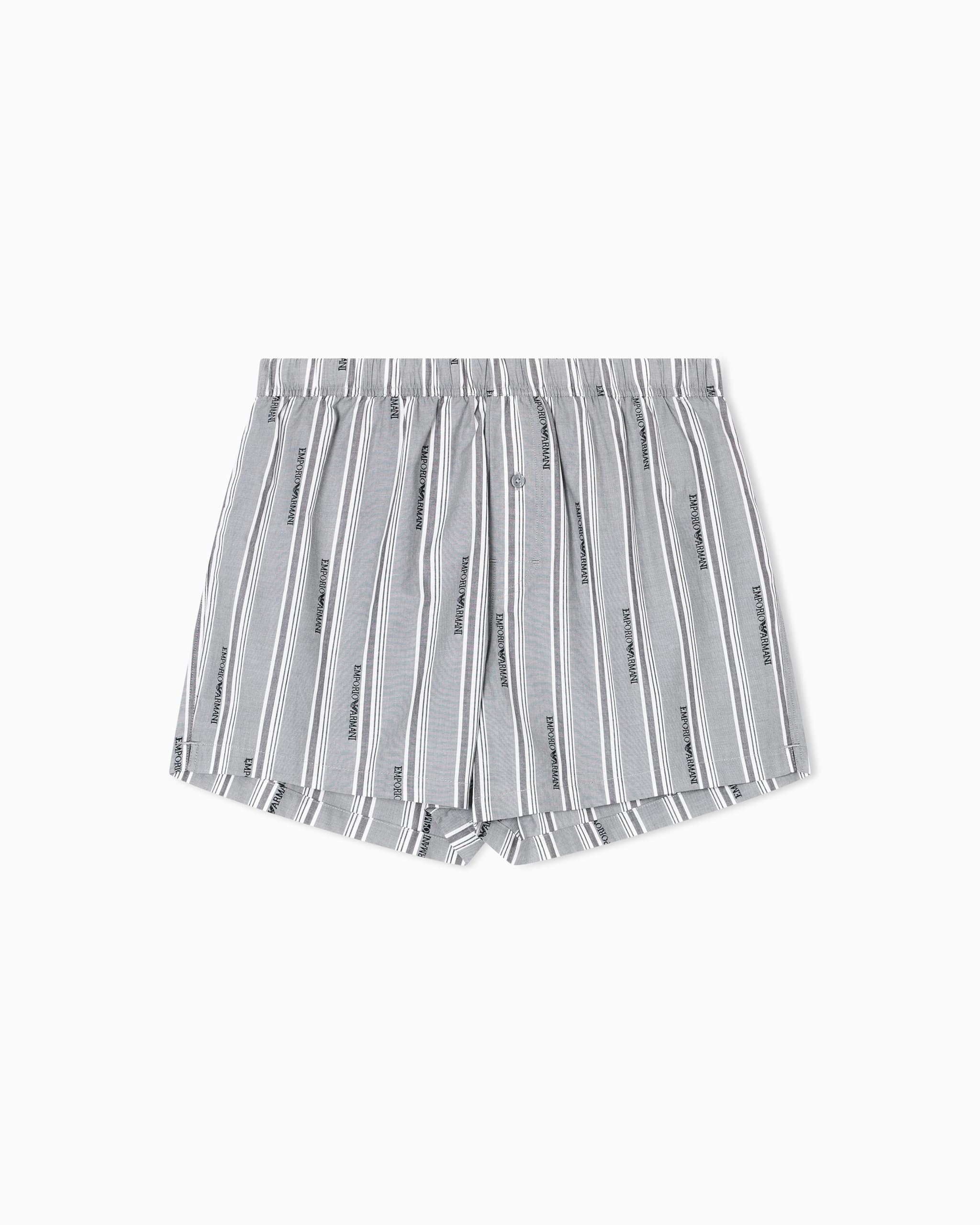 EMPORIO ARMANI Man's Logo Pattern Woven Boxer Grey L