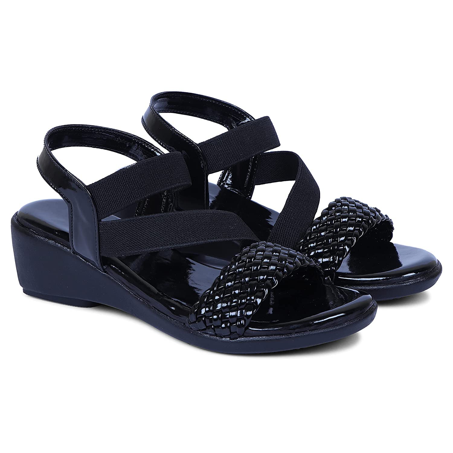 ArranQue Women Fashion Comfortable Leather Material PVC Rubber Sole Outer Mesh Strapped Anti-Slip Water Resistant Outdoor Wear Sandals (Black Size 37, UK4) (B0C6XSFKMK) Amazon Price History, Amazon Price Tracker