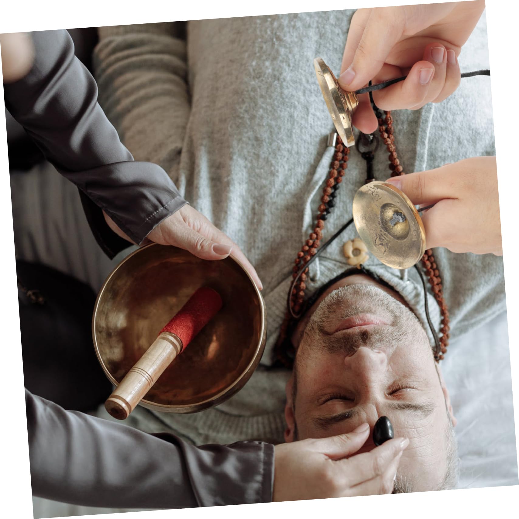 GOOHOCHY Pure Copper Meditation Bell Small Cymbal for Yoga Meditation Sound Therapy Religious Music Craft