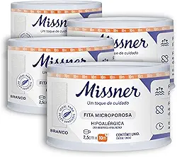 Fita Micro Furos Hipoalérgica Branca Discreta Missner 2,5cm X 10m - 4 Unidades