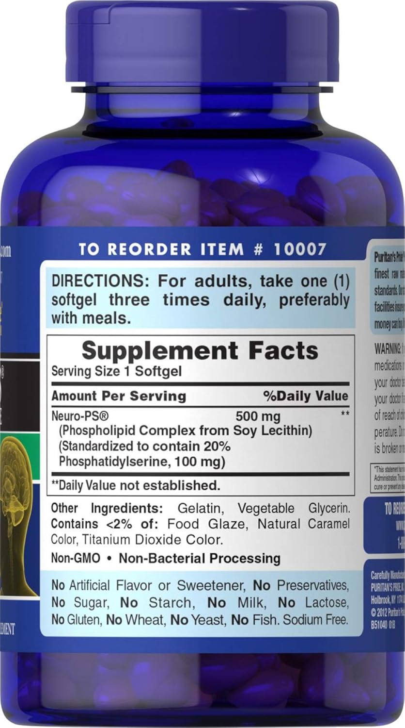 Puritan's Pride Neuro-PS 100 mg Softgels, 120 Count