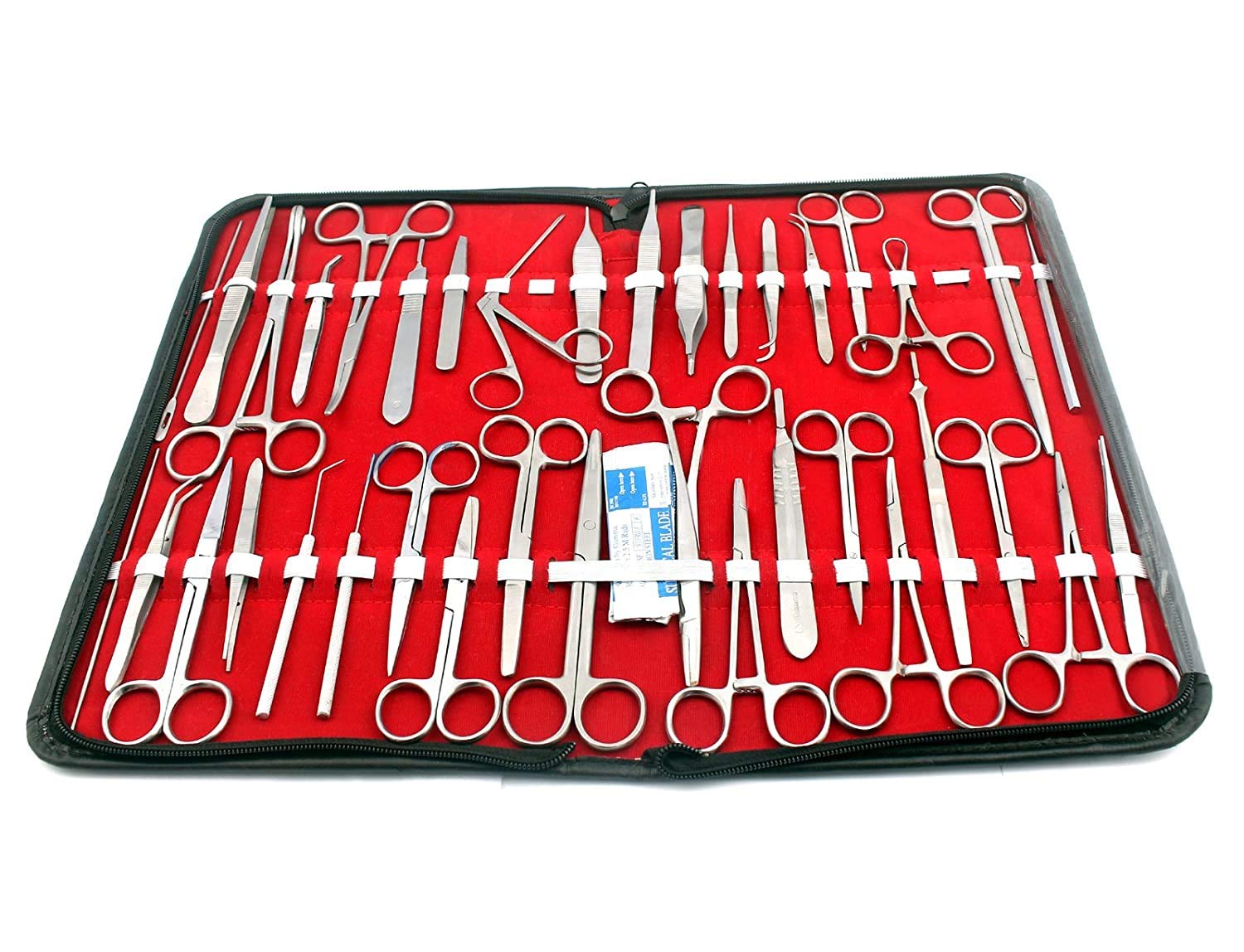OdontoMed2011® 157 Pcs Advanced Set for Anatomy & Biology Students with 1 Scissors ! Forceps ! Hemostat-! Blades - Case - Lab Veterinary Botany Stainless Steel Set for Frogs Animals Etc — Amazon image 2