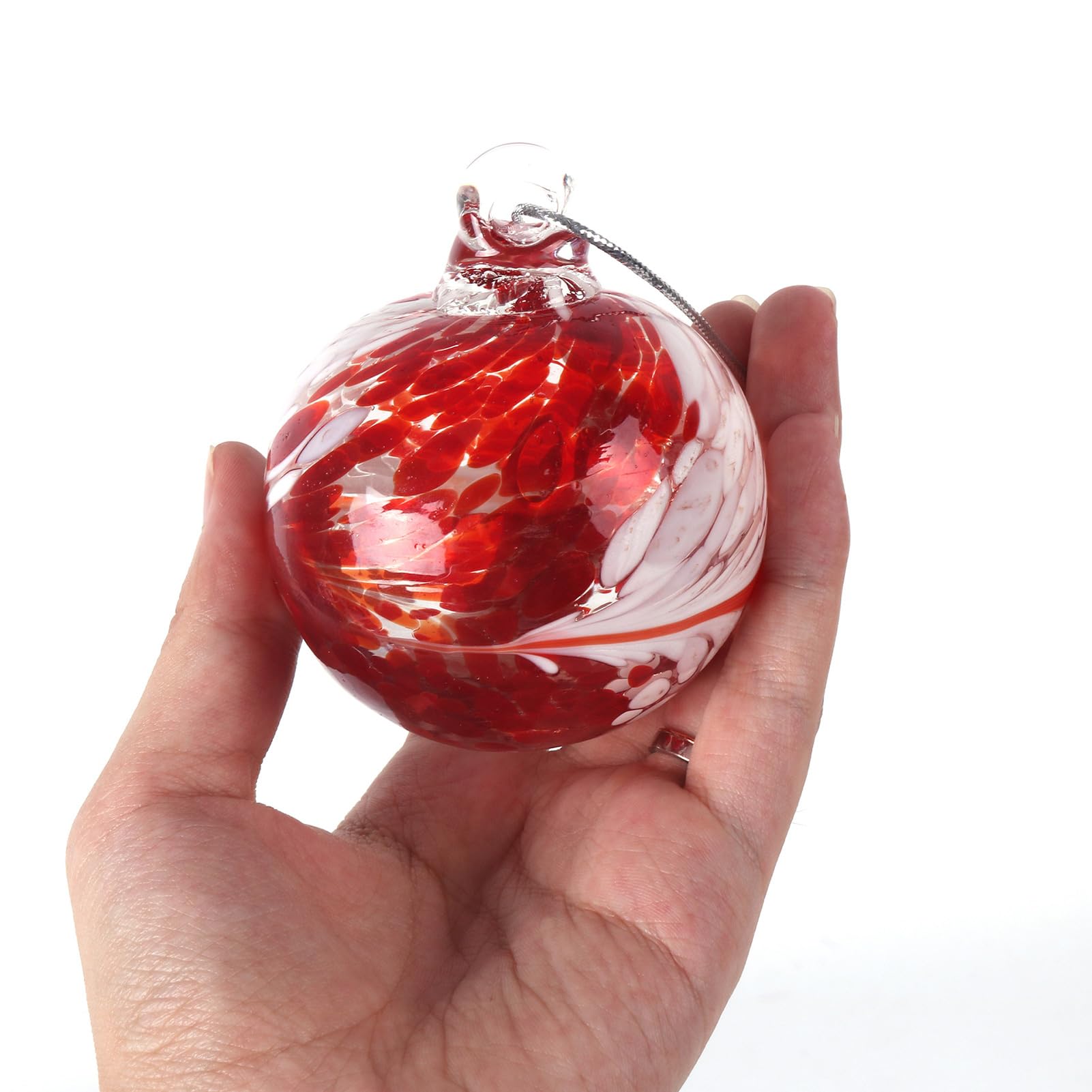 6 Piezas Bola de Navidad Pintada de Vidrio Bola de Vidrio Transparente Decoración de Navidad Adornos de Bolas de Vidrio Transparente Bola de Árbol de Navidad de Vidrio para (B)