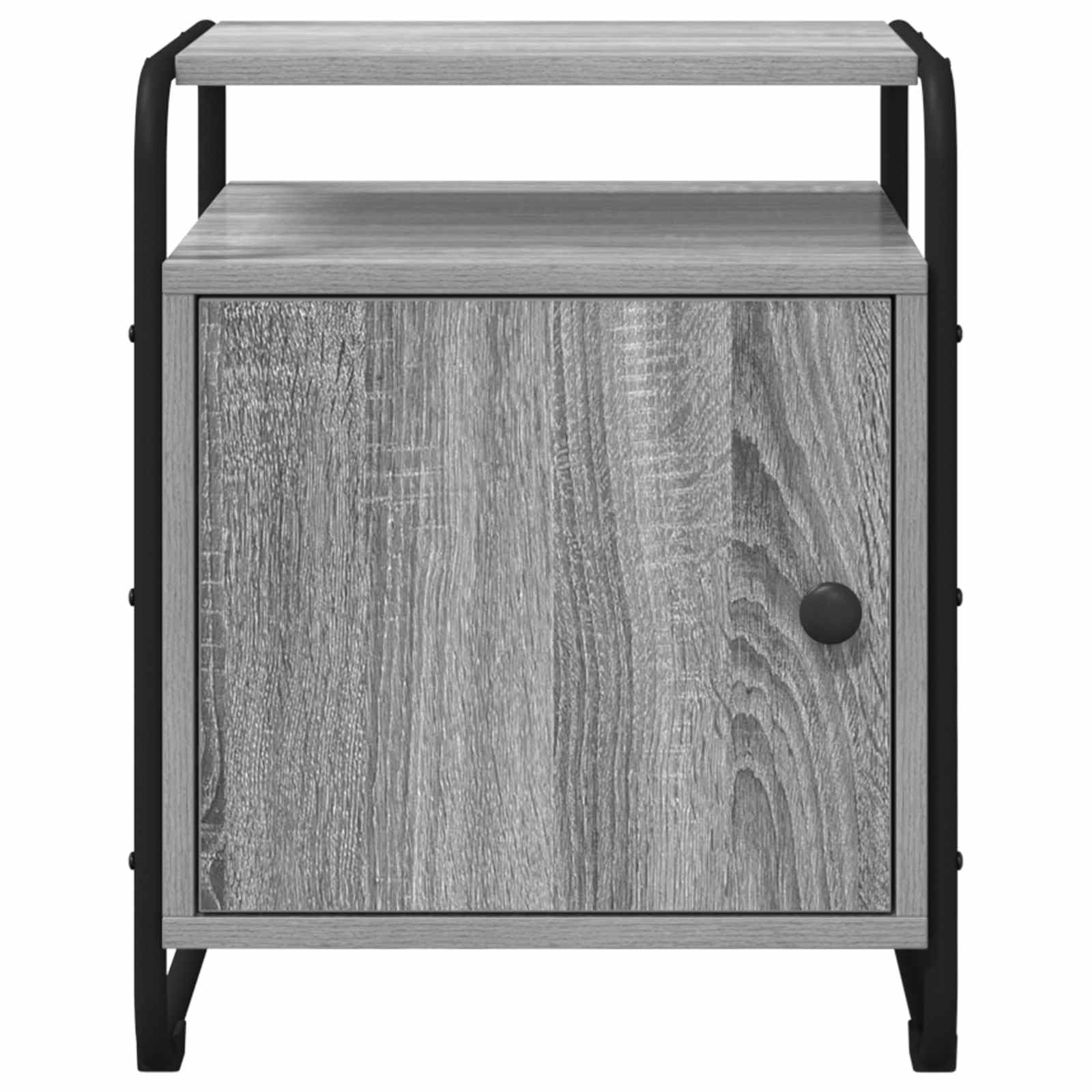 Comodino grigio Sonoma, in legno, 40 x 39,5 x 50 cm