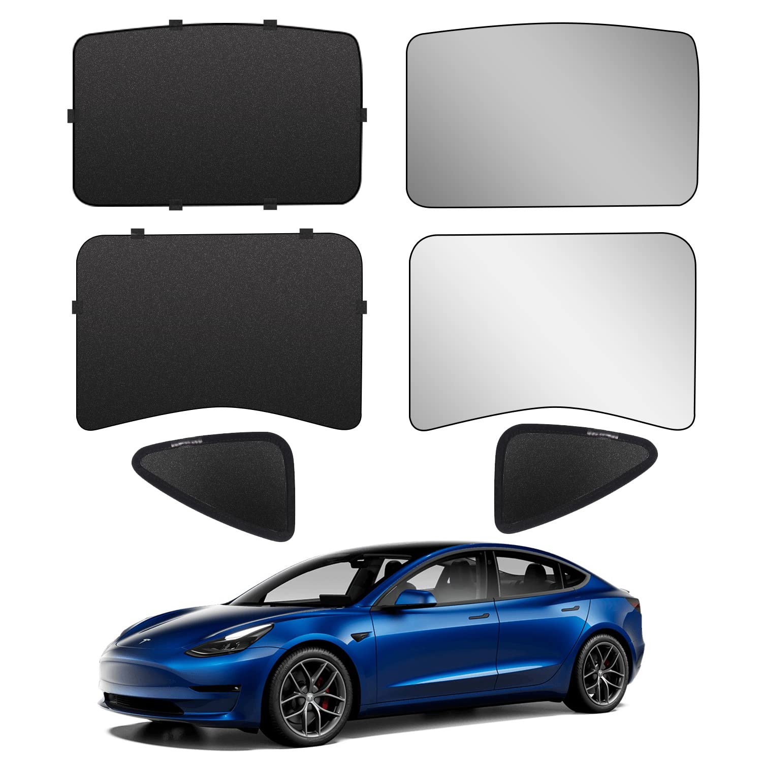 sinomax2021 Tesla Model 3 Sunshade 2022 Glass Roof Sunshade with Skylight Reflective Cover, Black, CARSUN08 (Starry Sky)