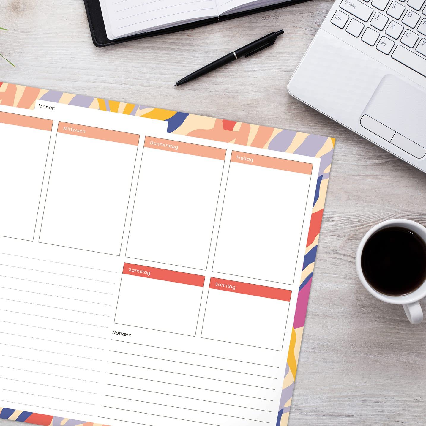 Planificador Semanal A3 De Sobremesa. Organizador Y Planning De Escritorio Semanal, 56 Hojas