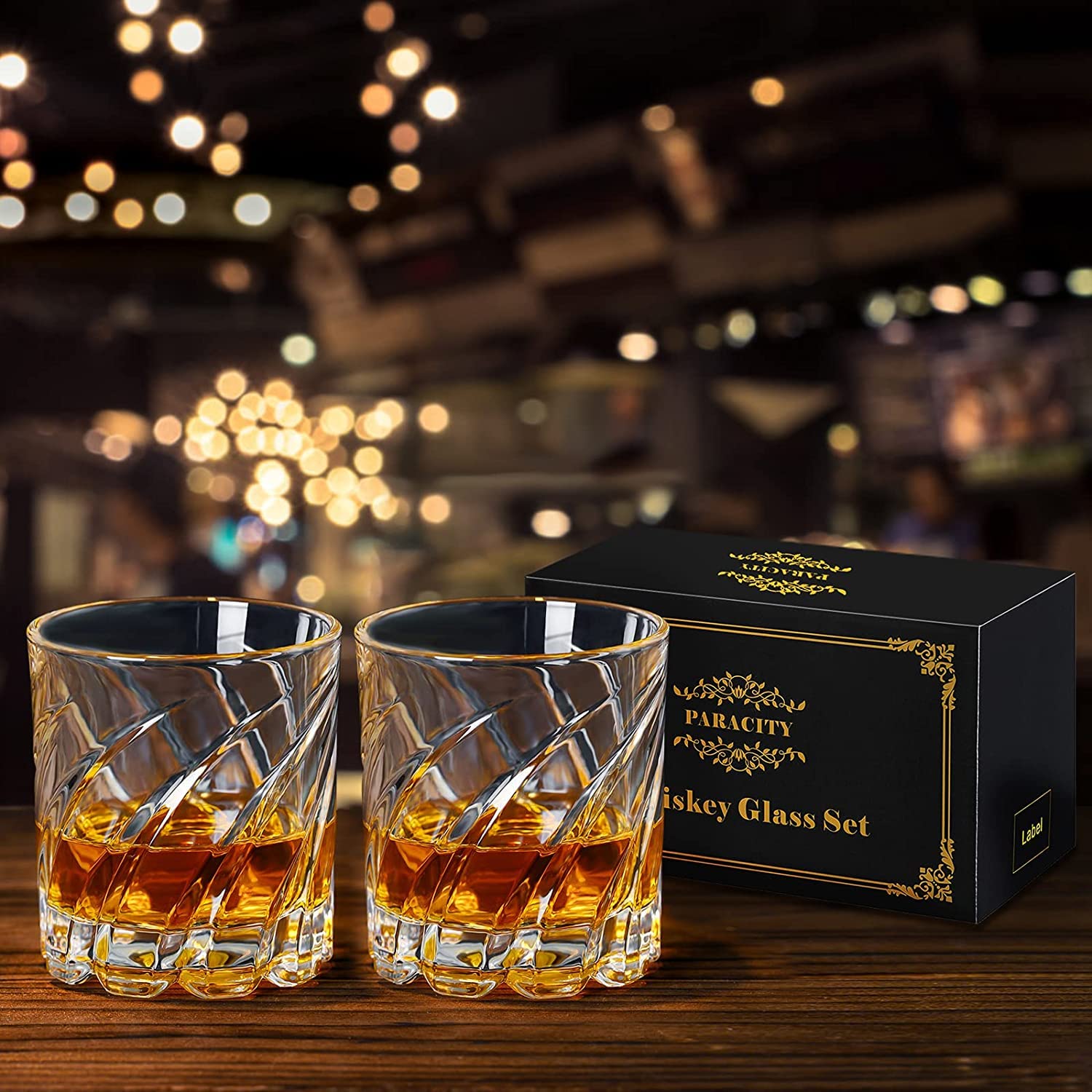 Whiskey Glasses Set - 6 Heavy Base Tumblers -5