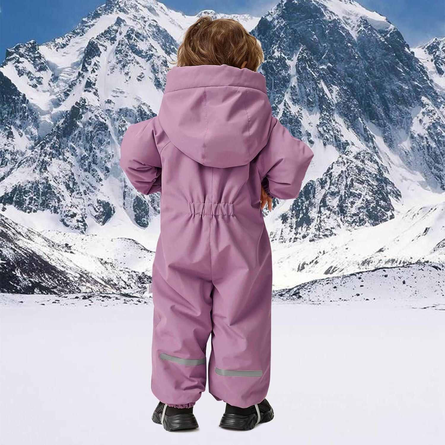 Ski Suit for Girls One Piece Sherpa Lined Snow Suits Waterproof Windproof Snowboard Jumpsuit Insulated Thermal Snowsuit