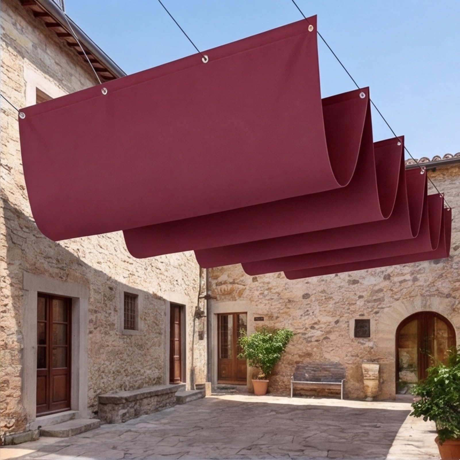 Wysuwany żagiel przeciwsłoneczny 140 x 260 cm, na wymiar, odporny na warunki atmosferyczne, szyta na miarę, ochrona przed promieniowaniem UV, ochrona przed słońcem, wodoszczelny, na taras, pergolę, do