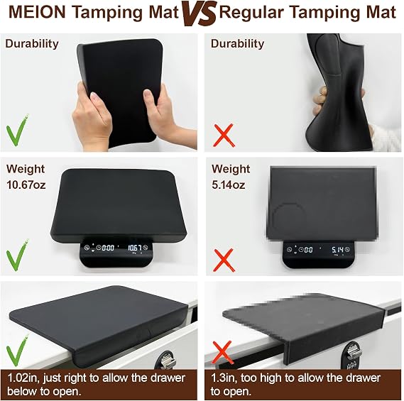MEION Espresso Tamping mat, Coffee Espresso Tamper Mat, Food-grade Silicone Tamp Mat, Tamper Mat for Espresso Machine Espresso Accessories