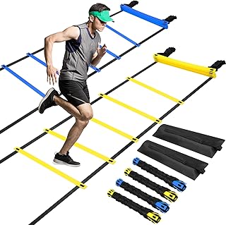 Sosation Agility Ladder 20 Feet Adjustable Rungs Speed Training Exercise Ladders with Carry Bag for Kids and Adults Soccer Football Boxing Footwork Sports Speed Agility Training