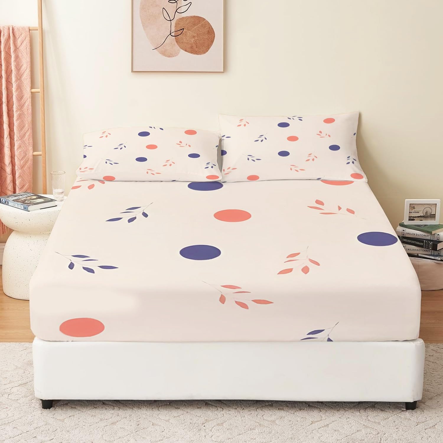 Drap housse microfibre 160x200 cm antidérapant avec 2 taies d'oreiller
