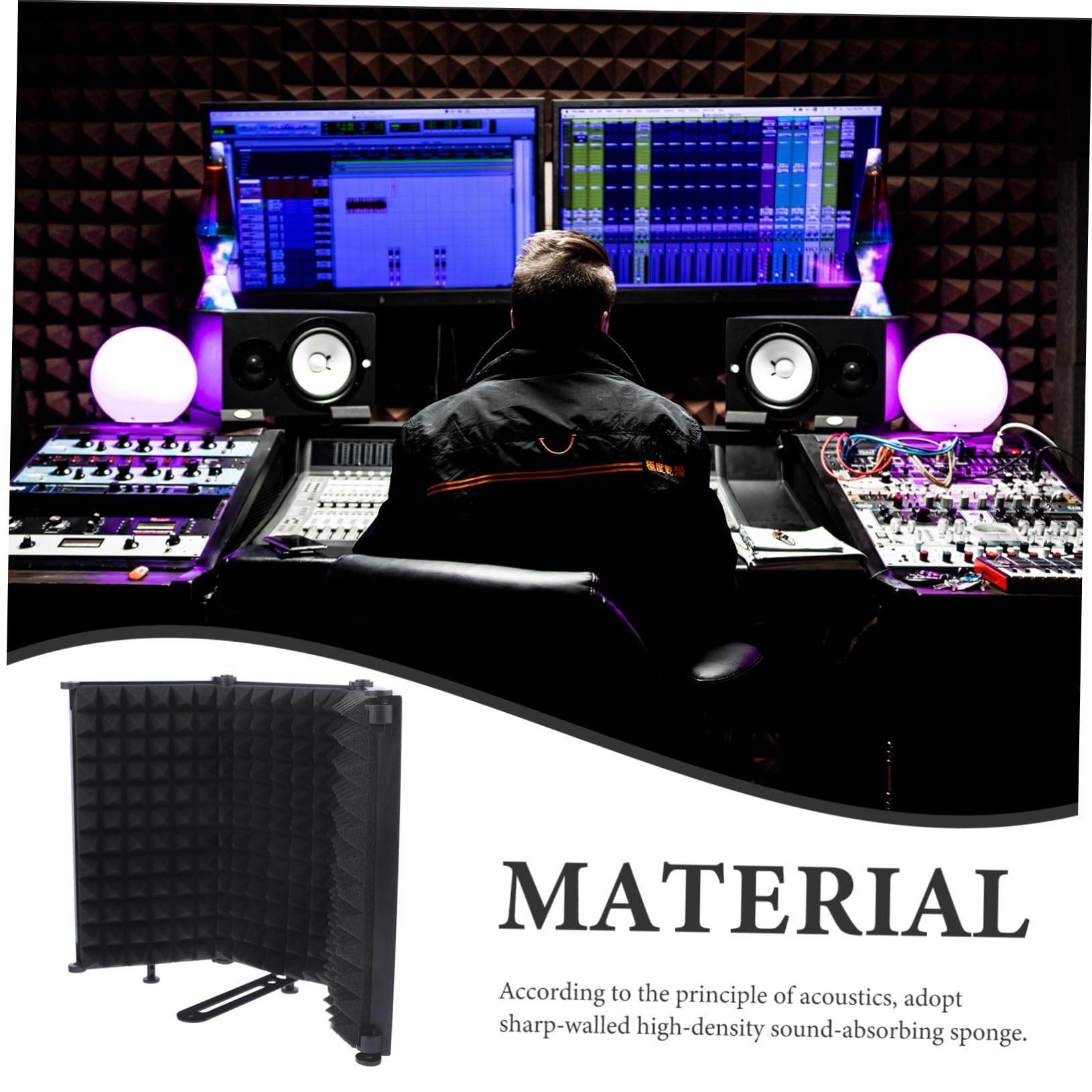 Filtro Anti-pop para Micrófono con Diseño Plegable y Carcasa Metálica Resistente Pantalla Antiviento para Grabación y Streaming Reducción de Ruido Ambiental y Absorción Acústica