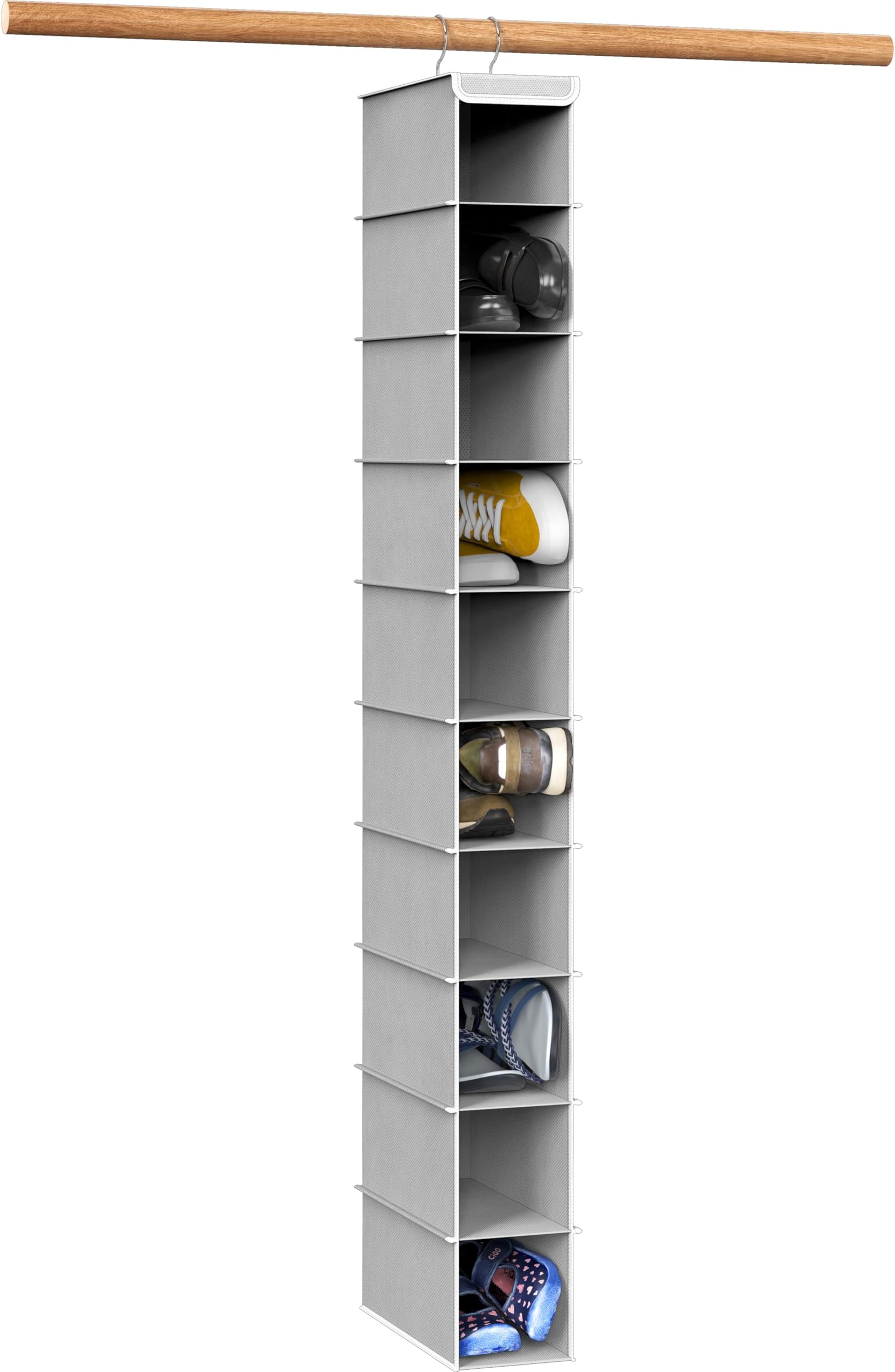 Simple Houseware 10 Shelves Hanging Shoes Organizer Holder for Closet, Grey