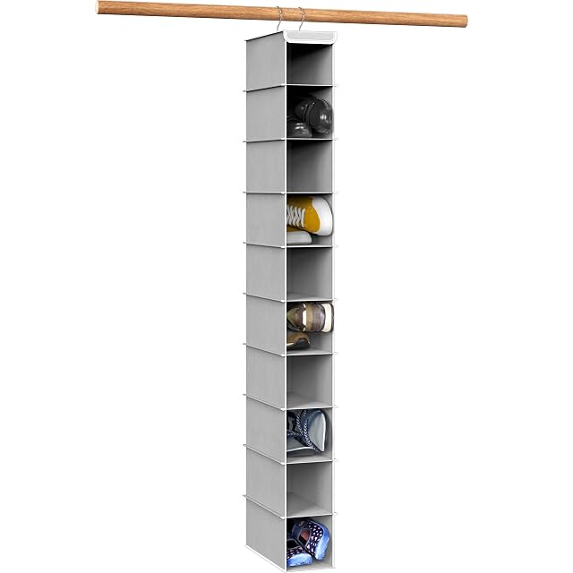Simple Houseware 10 Shelves Hanging Shoes Organizer Holder for Closet Grey