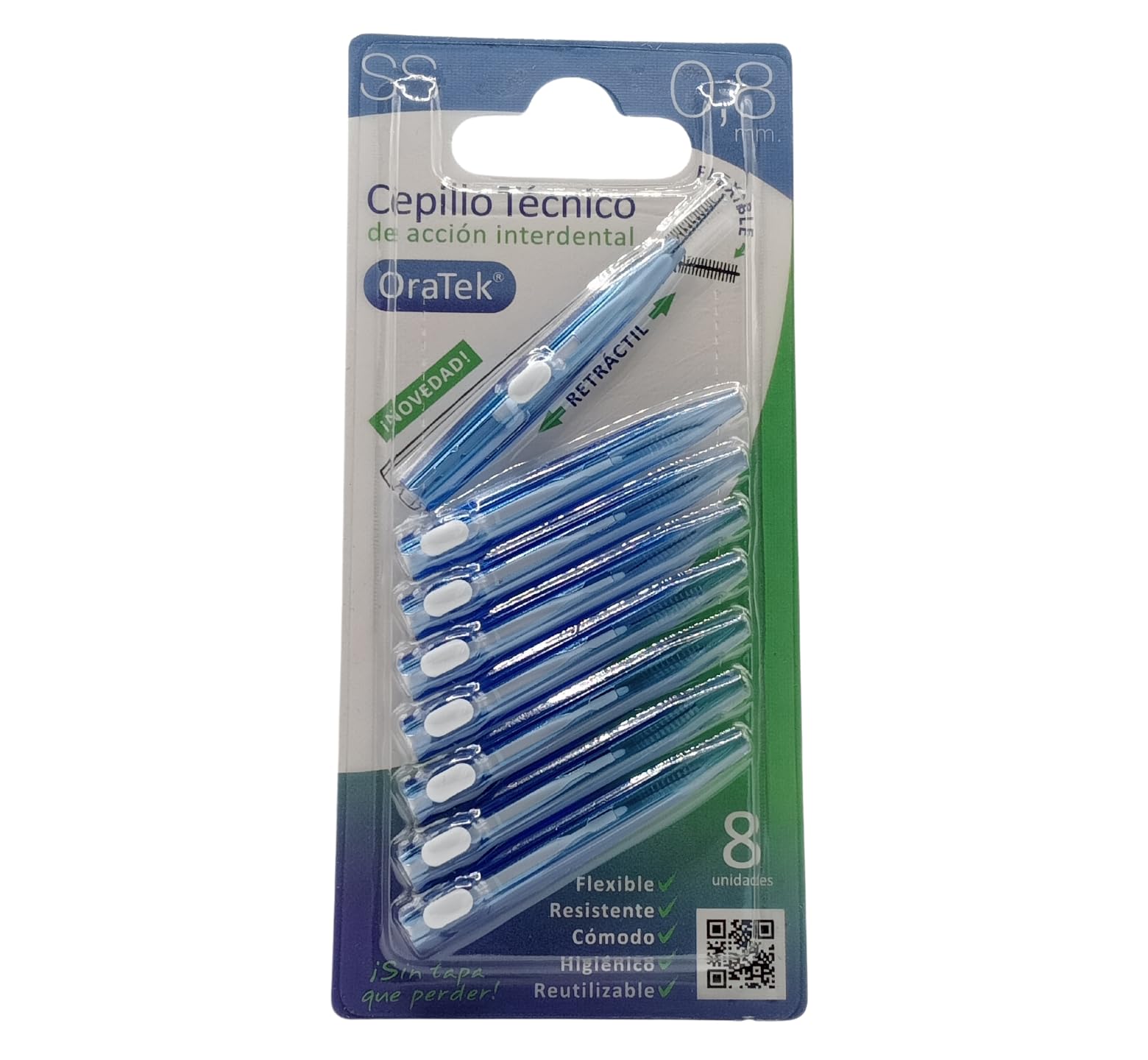 Szczotka międzyzębowa wysuwana 0,8 mm 8 szt. 1 sztuka 200 g