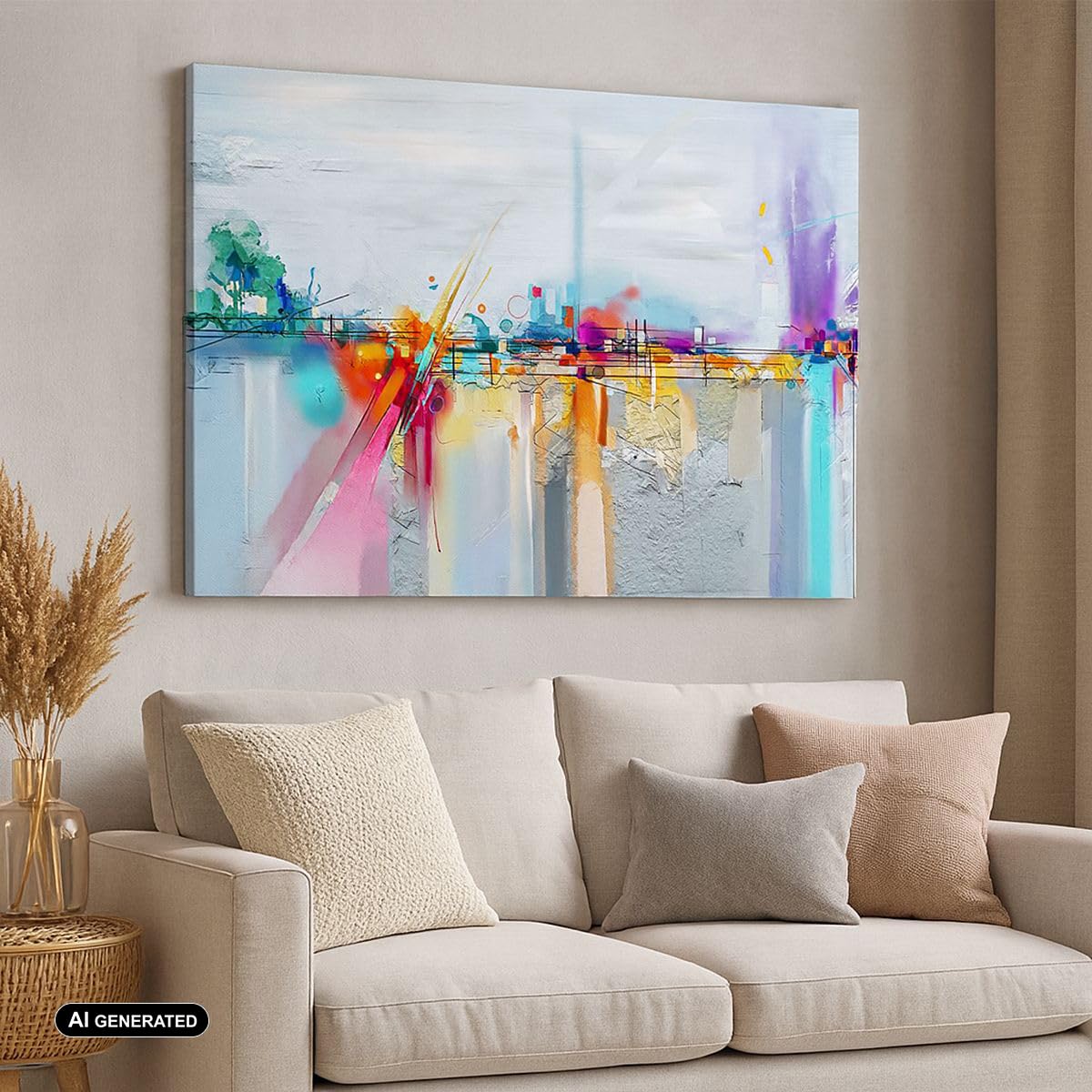 ARTTOR Lienzo Decorativo 120x80cm Moderno Horizontal Abstracto Arte - 4028 | Abstracción Moderno Cuadro sobre Lienzo Grande Arte mural Decoración del Hogar Salón Dormitorio Oficina Cuadros de Pared