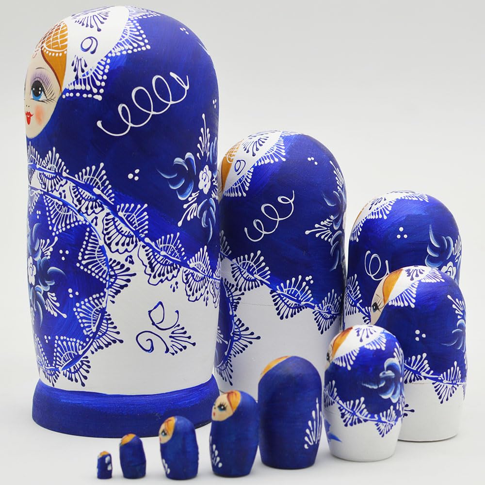 Marque de poupées gigognes 10 pièces Série de Poupées Russes Matriochkas Poupee Russes 10 Pieces en Bois Peints Fabrication Manuelle Cadeaux jouets10034
