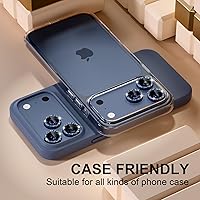 Vista 225 de Misea [3+1] for iPhone 14 Pro/iPhone 14 Pro Max Camera Lens Protector Bling, 9H Tempered Glass Camera Cover Screen Protector Metal Individual Ring