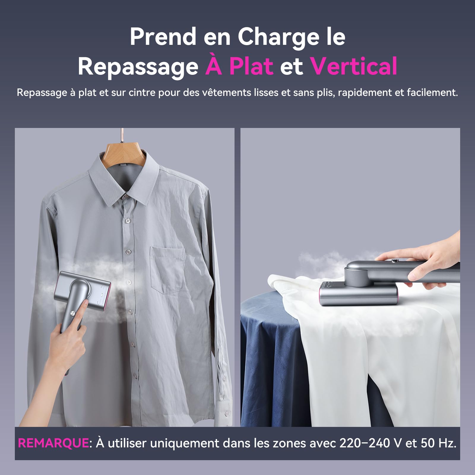 Defroisseur Voyage, Defroisseur Vapeur Fer à Repasser de Voyage 1200w, Mini Fer à Repasser Compact et Portable, le RéServoir d'Eau de 70 Ml est Livré Avec un Gobelet Doseur pour Voyages et Bureau.