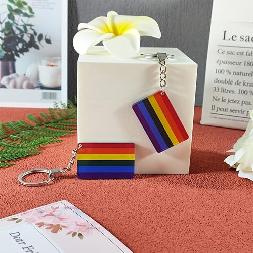 Miniatura 5 de QQSD Llavero LGBT con bandera del orgullo gay arcoíris, paquete de 2, Arco iris