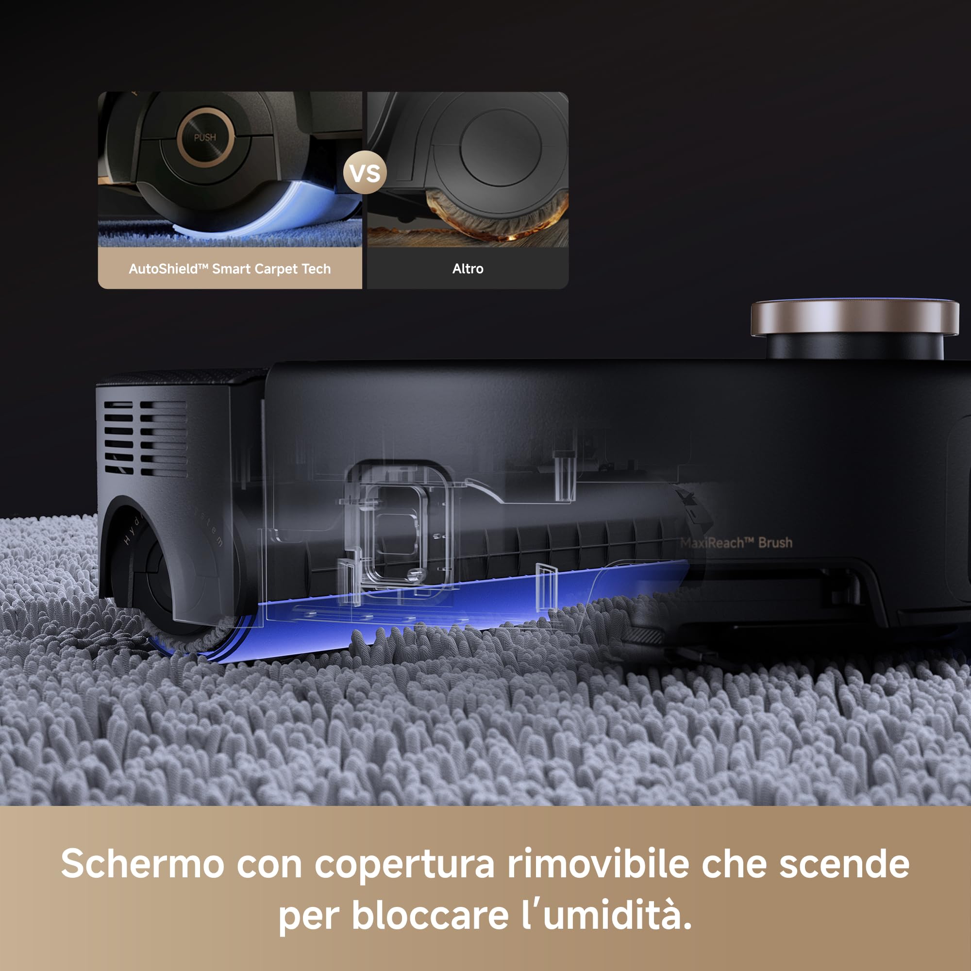 Mova Z60 Ultra Roller Complete Robot Aspirapolvere Lavapavimenti, 28000Pa, Dotato di Lavaggio HydroForce, Tecnologia AutoShield, Telaio LiftPro, Sistema StepMaster 2.0, Lavaggio con DuoSolution