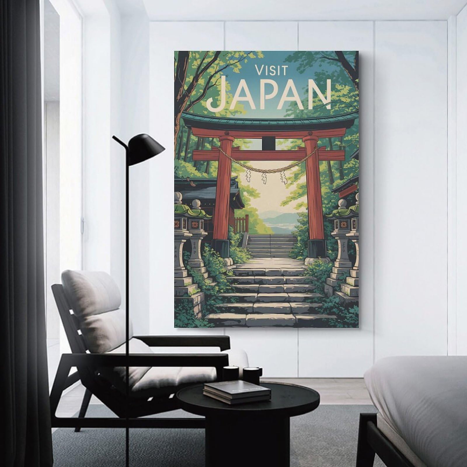 Junmoney Unframe-Style Visit Japan Travel Wall Art Print, 24X36inch(60X90cm), For Office, Study Or Home Workspace, Decorative Artwork For Productive Spaces