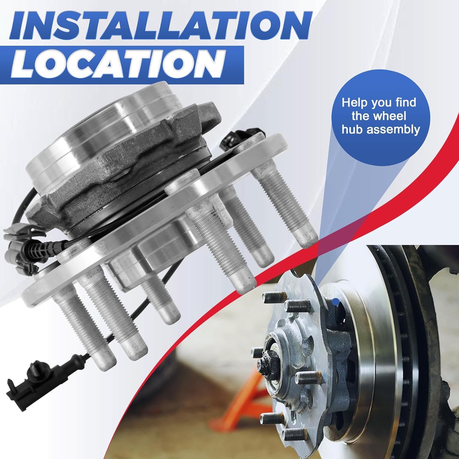 513188 Front Wheel Hub Bearing Assembly 6 Lugs w/ABS Compatible for 2004-2007 Buick Rainier Compatible for 2002-2009 Chevrolet Trailblazer SSR Trailblazer EXT 2PCS