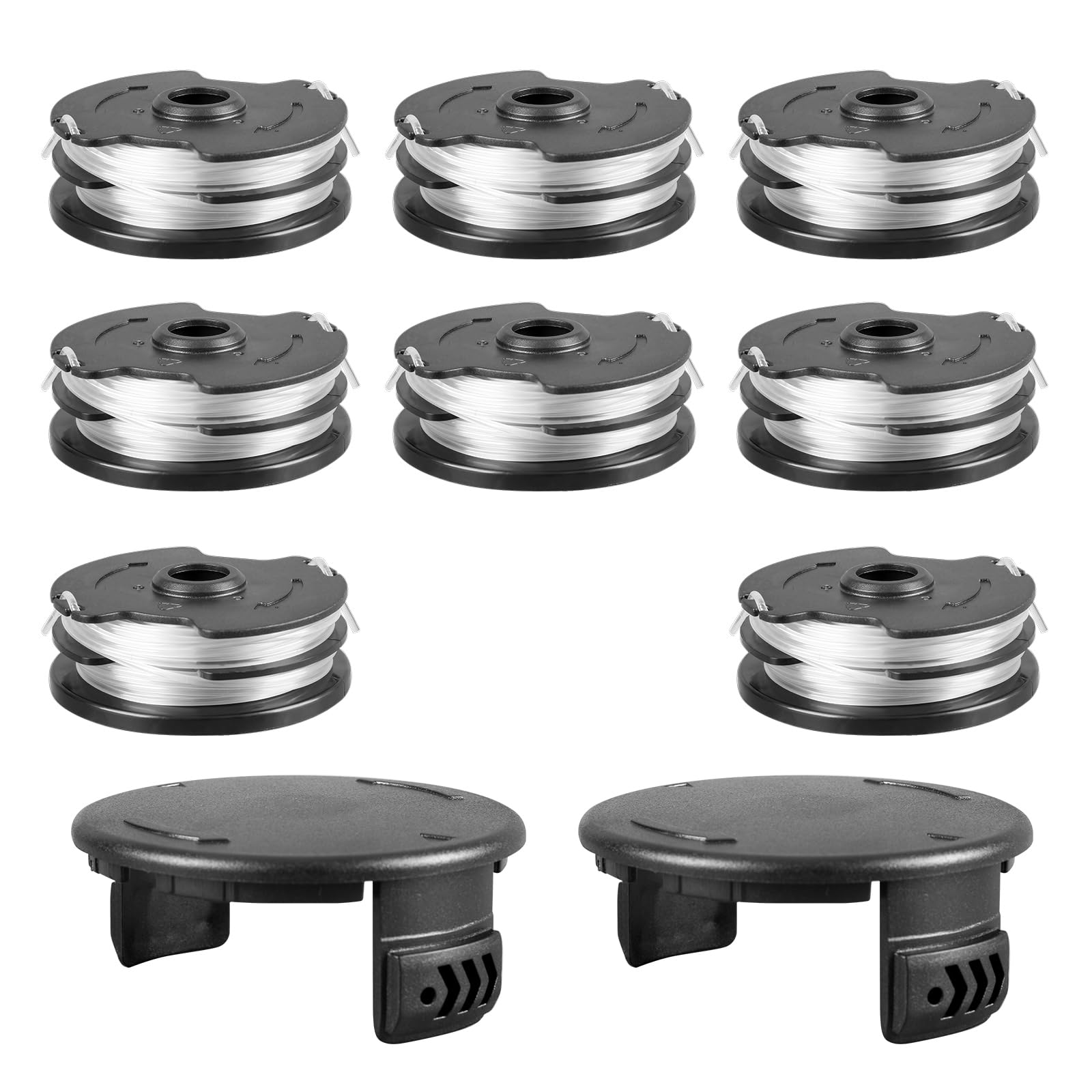 YWNYT Replacement Strimmer Spool for LIDL Parkside, 8.3m x 1.6mm Cordless Grass Trimmer Spool Compatible with Parkside LIDL PRTA 20-Li C3 A1 B2 PRT 550 A1 A3 PRT 300 A1 (8 Spools + 2 Cover)