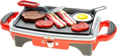 Miniatura 7 de PowerTRC Breakfast - Juego de parrilla de juguete para niños de 4 a 8 años, juguetes de cocina, juego de parrilla para niños, parrilla de barbacoa