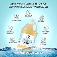 Vista 4 de Jabón líquido puro de Castilla, menta, 1 galón - Multiuso: manos, cara, cuerpo, lavandería, platos y más - Para pieles sensibles, ingredientes