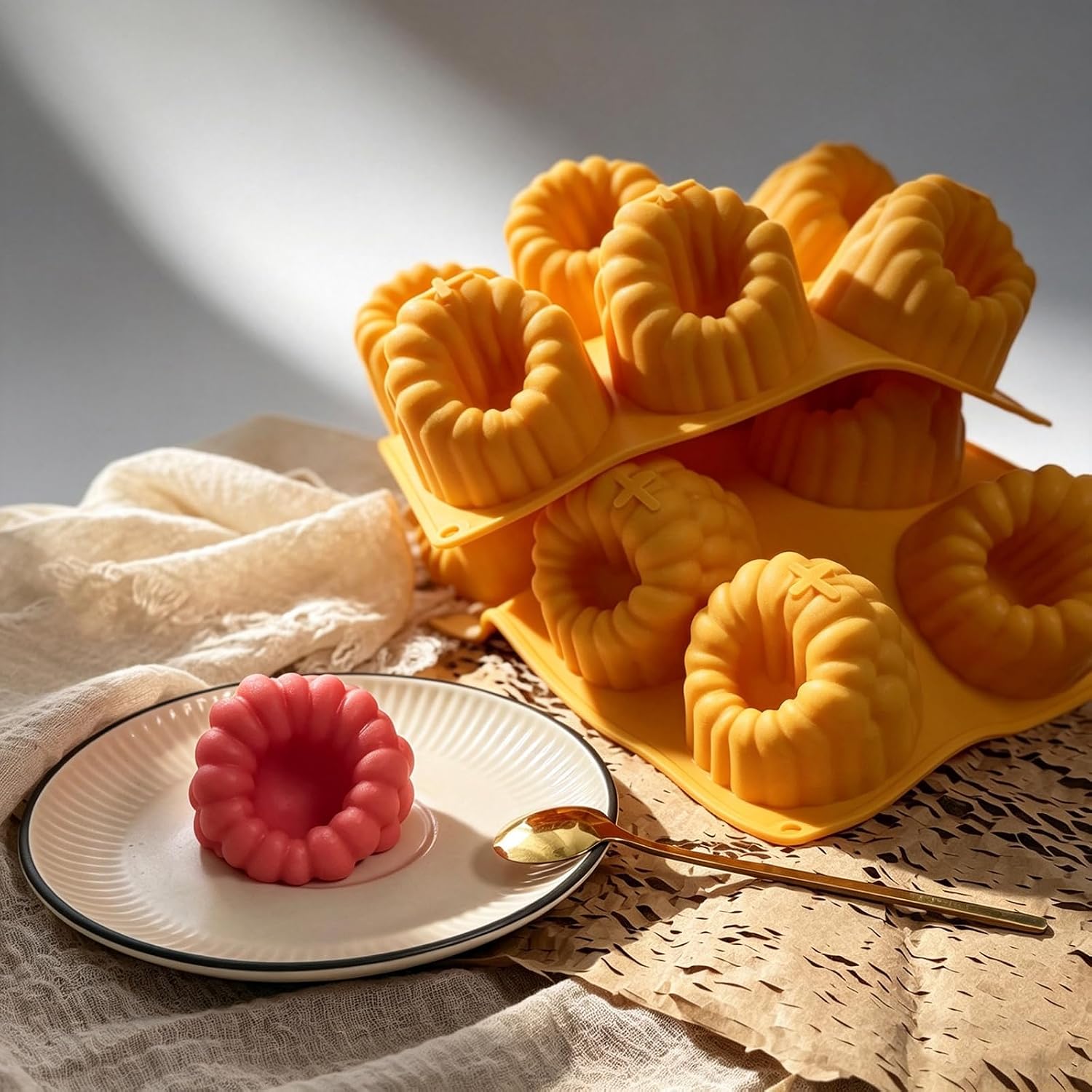 2-Pack Raspberry Silicone Molds for Mousse Cake - 12 Cavity Fruit Molds Silicone for Desserts Large Raspberry Baking Mold for Chocolate Pastry, Ice Jelly Soap Candle Making