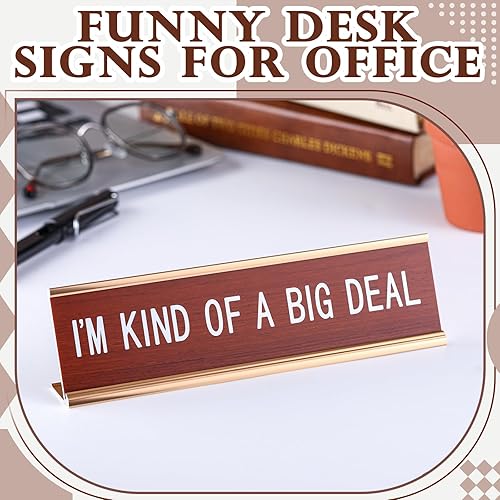 Miniatura 4 de Weysat Divertidos letreros de escritorio para oficina, con texto en inglés i'm Kind of a Big Deal-fun accesorios de oficina, placa de