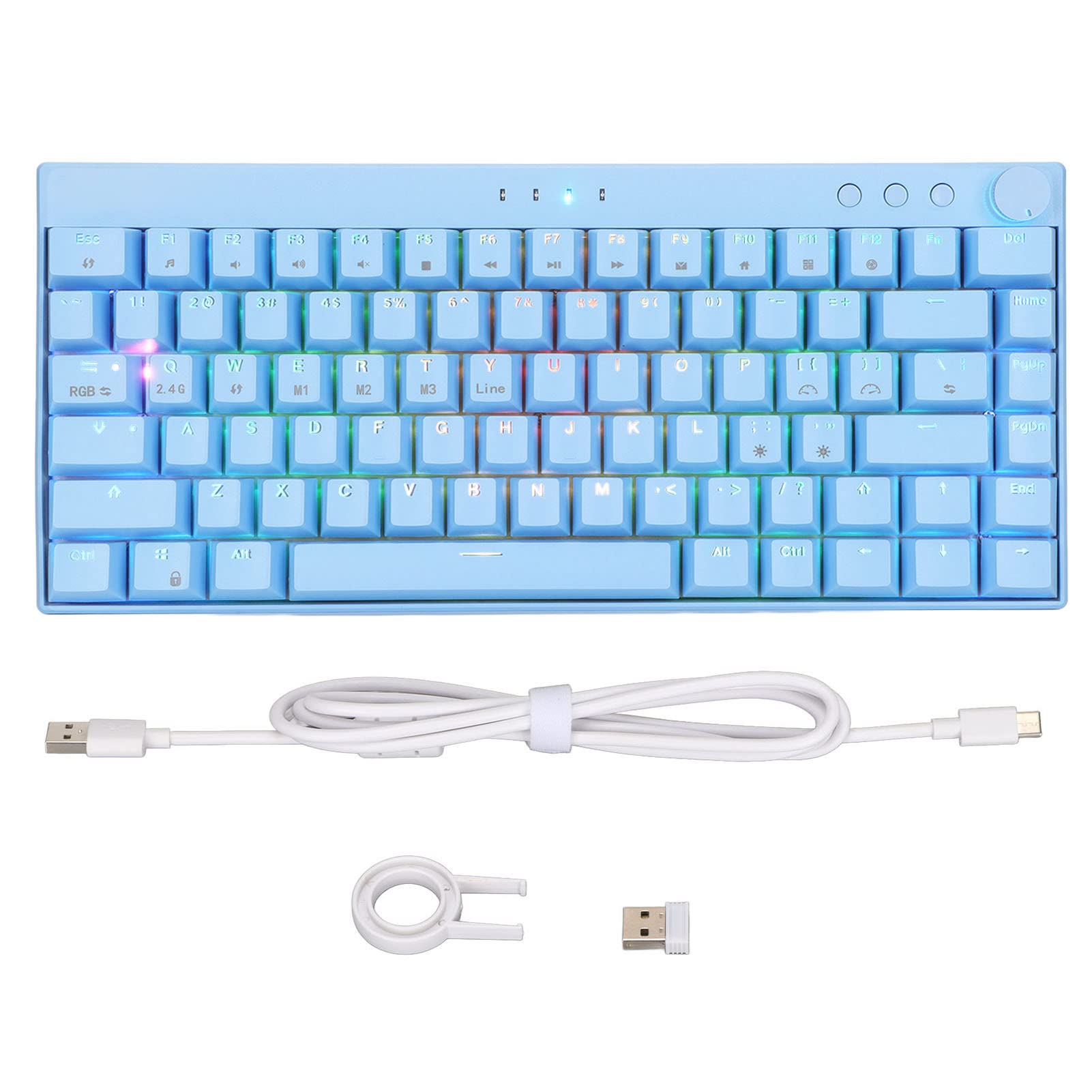 Amazon | メカニカルキーボード 82キーミニポータブルキーボード RGB
