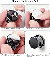 Vista 9 de OneLeaf 12 Pack 360° Rotatable Spring Cable Clips[1s Lock], Adhesive Cord Holder for Nightstand, Phone Charger Cord Holder for Desk Home Office Car