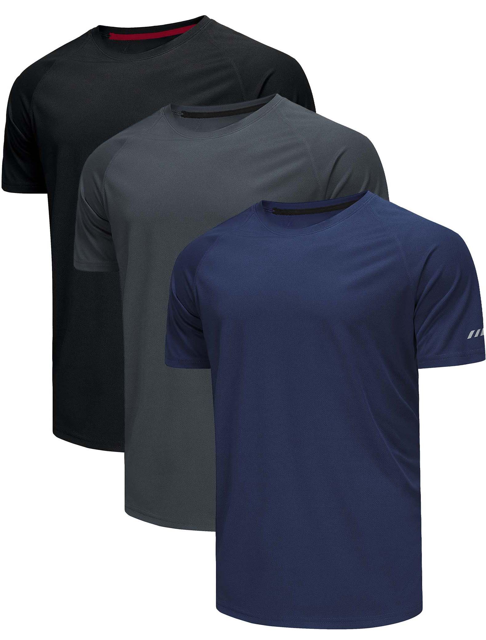 Chenjunrong 3 Pack Camisetas Deportivas Camisa Funcional Hombre Camisa Entrenamiento Transpirable Cuello Redondo Manga Corta Camisa Fitness para Correr Workout Running Shirt