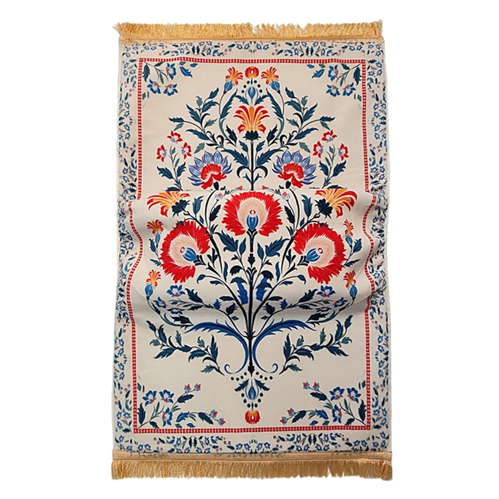 Tapis de prière en polyester extra épais de 8 cm avec base antidérapante, texture confortable, tapis de prière doux de 70 x 110 cm
